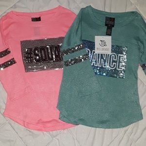 Girls Sequined Tops Set